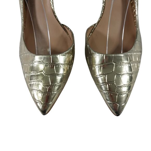 INC! SOLID VEGAN LEATHER, CROCODILE IMPRINT CUTAWAY SIDE HEELS, PUMPS! SZ 10M - Picture 5 of 12